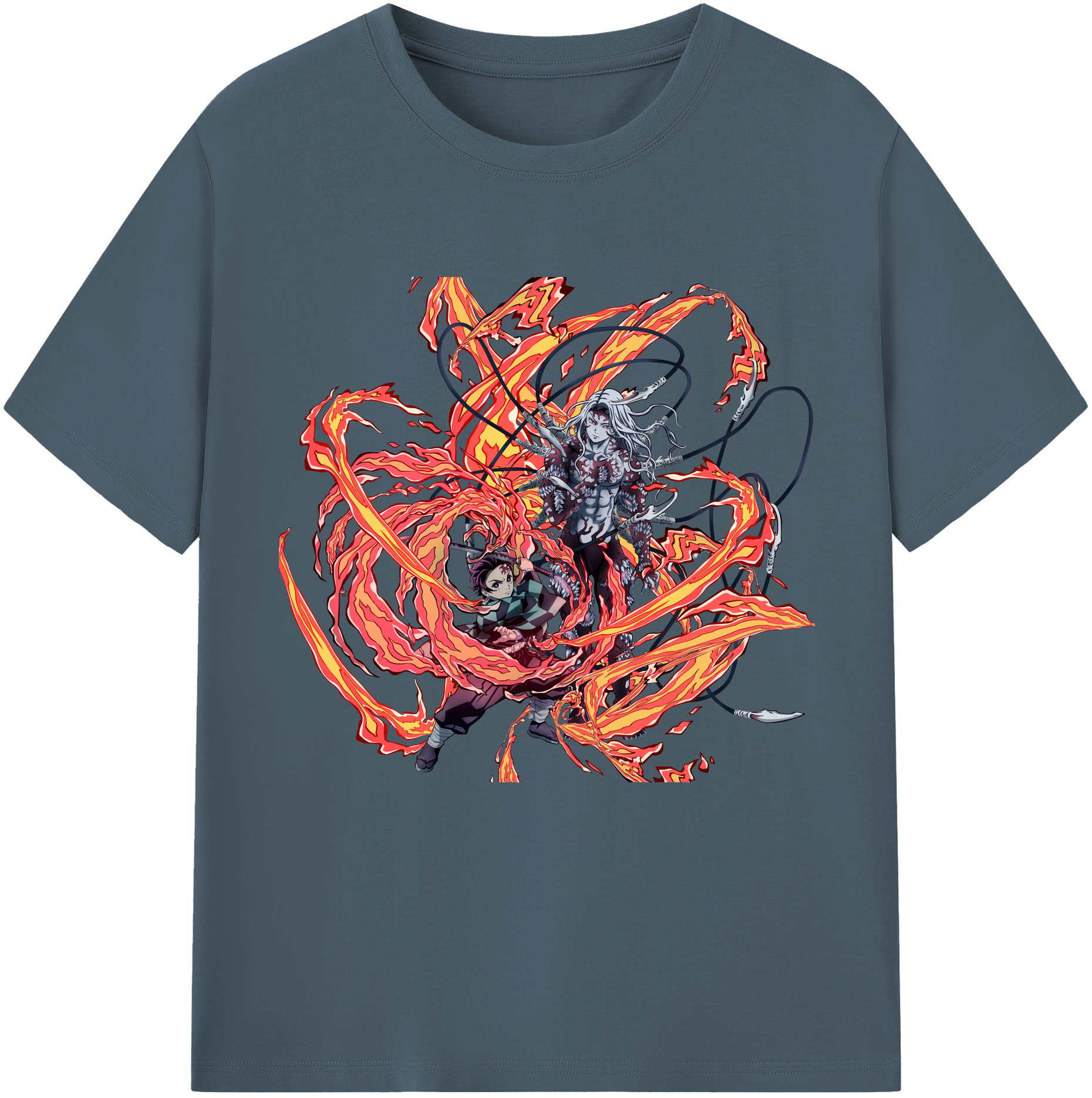 （画像用） 鬼滅の刃 竈門 炭治郎／かまど たんじろう Kamado Tanjirou 綿100％半袖Tシャツ（フロントプリント）